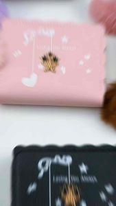 Korean Design Star Pattern Short Wallet with Metal Accessories and Pompom Keychain - Lightweight and Compact for Daily Carry