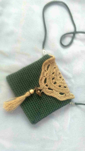 TAS RAJUT HANDMADE RUMBAI HIJAU