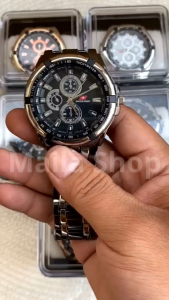 MAILA Jam Tangan Rantai Pria Quartz Analog Stainless Steel - Tampilan Maskulin dan Trendi dengan Fitur Crono Off