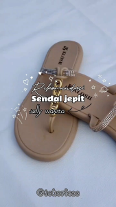 Sandal Jepit Jelly Hitam & Sendal Karet Cewek Hitam