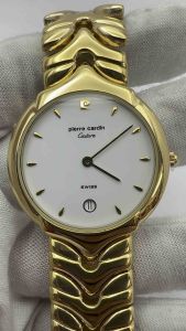 Cauture pierre cardin Quartz ตัวเรือนทองชุบ นาฬิกาผู้ชาย มือสองแท้ ราคาที่สุดในอินเทอร์เน็ต