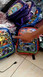 RANGSEL ANAK PAUD ROBOT TRANSFORMER LAMPU LED TAS PUNGGUNG LAKI-LAKI KARAKTER