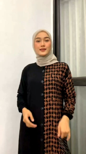 Terbaru 2024: Gamis Rayon Twill Pelangi Super Abstrak Home Dress Homey