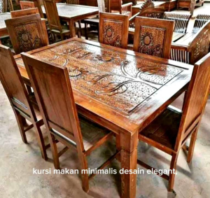 kursi makan k6 minimalis bunga kawung murah