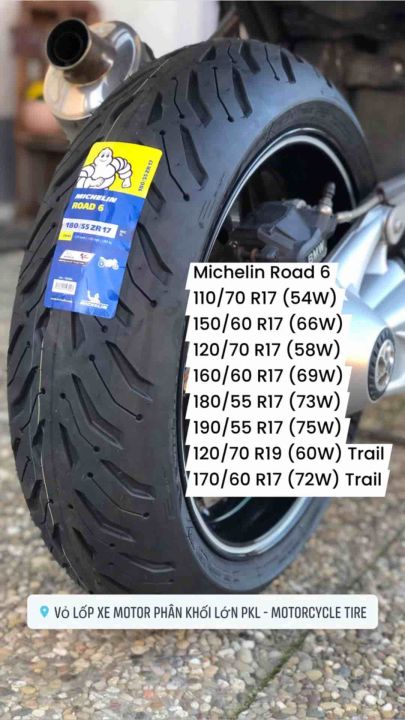 Vỏ Michelin Pilot Street Radial 120/160/180 mâm/vành 17 inch (Thái Lan), không ruột (TL)