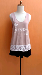 atasan kaos wanita kutung M cewek blouse kutung santai