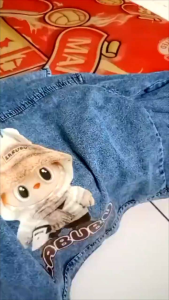 JAKET JEANS ANAK MOTIF LABUBU KUROMI