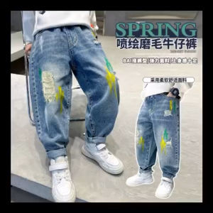 Quần bò vẩy sơn siêu sành điệu cho bé 1-6 tuổi