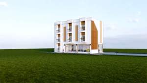 แบบบ้านพักอาศัยรวมโมเดิร์น 3 ชั้น