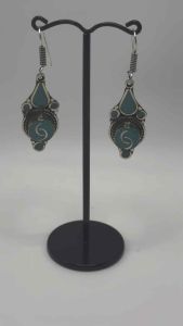 Traditional Ethnic Statement Earrings Natural Nepali Genuine Turquoise Earrings