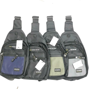 Tas Outdoor Sling Bag Kasual Model Selempang Samping Pria - Bahan Nilon 80% Waterproof - Jahitan Rapih - 1 Resleting Tambahan - Lapisan Kain Parasut
