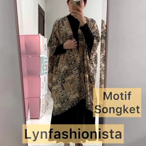 LYNFASHIONUSTA-OUTER KALONG JUMBO WANITA BATIK TRIBAL RAYON/8866
