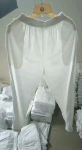 Celana Panjang Sirwal Komprang Pria Dewasa Untuk Umroh dan Haji Bahan Kaos Katun Putih Hitam