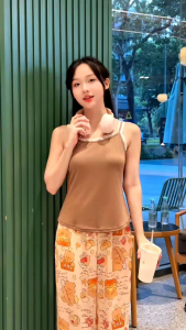 (40-60kg) °Áo Thun Quần Lụa Latin° Set đồ bộ Quần Dài 2 Dây phối Ren Tiểu thư Bộ ngủ mặc nhà mềm mát Thiết Kế in 5D Đẹp Sang Dễ Thương