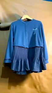 KEMEJA/BLOUSE WANITA KASUAL KNIT MIX PLISKET APLIKASI BORDIR Coquette terlaris