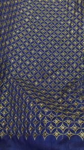 Fabrica_shop ผ้าไหมเทียมปักลาย แก้วชิงดวง ด้วยดิ้นทอง มีหลายสี หน้ากว้าง 45 นิ้ว (1.14m)