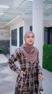 MILNA DRES - GAMIS JUMBO KEKINIAN DRES BAHAN FLANEL KOTAK KOTAK BY ANNAIRA.ID