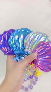POCKET MIRROR CERMIN SAKU ARIEL MERMAID CERMIN KERANG HOLOGRAM HIASAN TAS MINI MIRROR