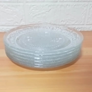 SET FOR 6 PIECES GLASS PLATE SIZE 8 INCHES CRYSTAL PLATE / DESSERT PLATE / CAKE PLATE