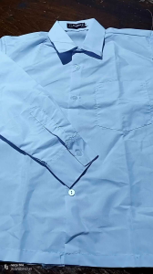 Seragam Sekolah Kemeja Putih Lengan Panjang Polos Tanpa Logo