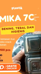 Mika plastik VIP uk. 7C bening tebal dan higienis cocok untuk jajanan pasar aneka kue basah  dan snack kecil