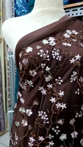 BAHAN/KAIN TILLE VALENTINO BORDIR MERAMBAT/TILE BORDIR AKAR