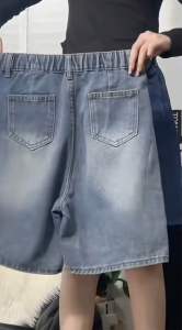 กางเกงยีนส์ สไตล์เกาหลี ผ้ายีนส์แท้ 💯 เอวสม็อคปรับกระดุม ตกแต่งเย็บปลายขา 573