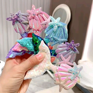 Kẹp tóc bé gái hình đuôi tiên cá đính kim sa màu sắc rực rỡ dễ thương