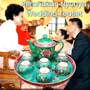 Peranakan Wedding Nonya Nyonya Teaset Green Teapot Cups