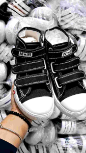 SEPATU SEKOLAH ANAK N&B PEREKAT BOOT MODEL KEKINIAN//TERLARIS BISA BAYAR DI TEMPAT (COD)