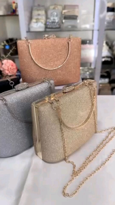 Tas Pesta EMERY Embellished Crystal Box Clutch