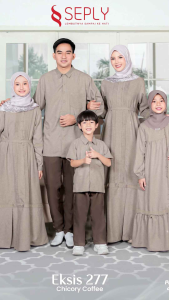 Seply Eksis 277 Chicory Coffee Meyra 380 Kaseo 256 Selia 182 Kliko 193 Baju Muslim Sariimbit Keluarga Set Terbaru 2026 Gamis Dress Muslimah Couple