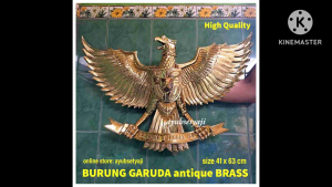 Burung Garuda PANCASILA Kuningan antik BRASS GOLD SOLID Dekorasi Lambang Burung Garuda warna emas antik Hiasan Dinding