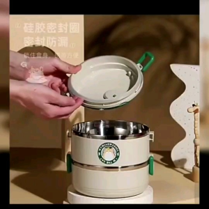 ปิ่นโตสแตนเลส 304 ปิ่นโตใส่อาหาร ปิ่นโตกล่องอาหารกลางวัน 2ชั้น 3ชั้น ทรงกลม Lunch Box Food เก็บความร้อน ลายน่ารัก พกพาสะดวก เก็บความร้อน พร้อมส่ง