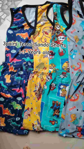 3 PAIRS SANDO TERNO SHORTS FOR BOYS ( 1-  7 YRS OLD)