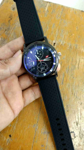 Jam tangan Pria Analog tali karet Rubber