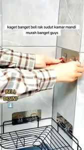Rak sudut / Rak kamar mandi serbaguna free perekat