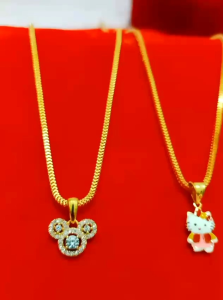 Kalung Anak Liontin Perak 925 Lapis Mas