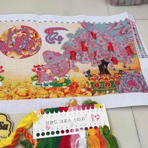 Tranh thêu Phúc lộc thọ 223078 kích thước 93 x 40 cm