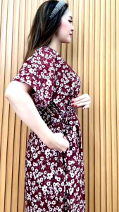 Daster Forsen Tali Samping Ada Saku Sleting Depan Busui Bahan Rayon Tebal