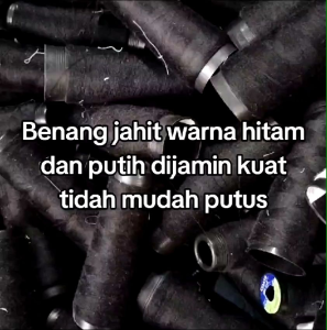 Benang jahit hitam dan putih 40/2 perlengkapan menjahit