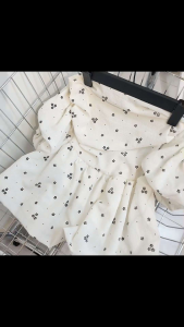 Áo peplum tay phồng kiểu lưng chun may 2 lớp  in hoa nhí dễ thương xinh xắn trẻ trung năng động phù hợp nhiều dịp