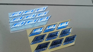 Stiker Timbul Resin FI PGM-FI & IDLING STOP HONDA Warna Biru