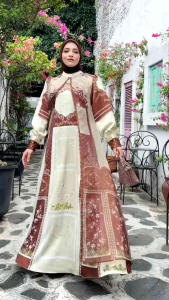 GAMIS TERBARU SYARI SYARI TRENDI BRANDED PRODUK PREMIUM FASHION MODERN MEWAH ELEGAN BAJU DRESS ETNIK MUSLIM BATIK ETNIK AURELIA