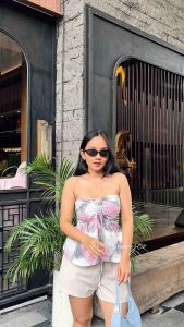 DELINA TANK TOP KEMBEN / TOP CRINGKLE ABSTRAK/ TANKTOP ATASAN WANITA SERUT