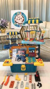 ชุดโต๊ะเครื่องมือช่าง *กล่องที่บรรจุบู* ชูๆ ช่างเด็ก Tool Set ของเล่น DIY ✅ ถอดประกอบได้ ของเล่นเสริมพัฒนาการ