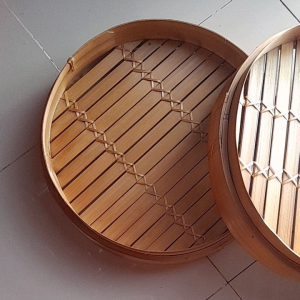 Klakat Bambu Dimsum 40cm & Kukusan Bambu 2 Wadah