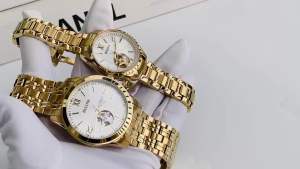 Đồng Hồ Đôi Bulova 97L172 & 97A130 Automatic Size 42 & 34 Gold