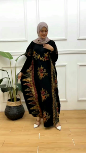 (COD) LONGDRESS LOWO MULTICOLOR BATIK CAP