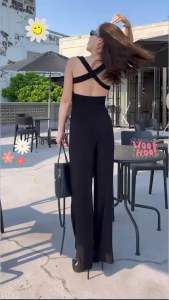 จั๊มสูทขายาว ใส่สวยด้านหลังเซ็กซี่มากกกมีฟองน้ําในตัวผ้าไม่บางด่วนรีบมีก่อนใคร